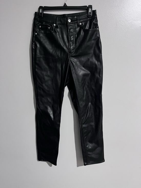 H&M Pants - H&M Pants Womens 6 Black Faux Leather Jegging Skinny Lined Zip Pockets